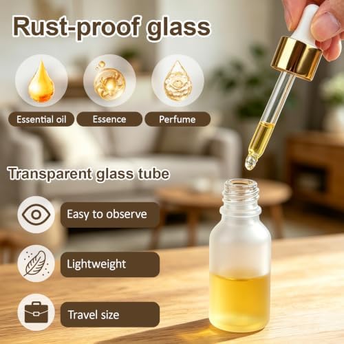 1/2 Oz Clear Frosted Glass Dropper Bottles, 15ml - Image 5