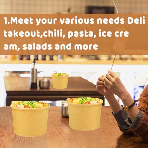 Wuadua Soup Containers with Lids Paper Ice Cream Containers 12oz 75 Pack - Image 6