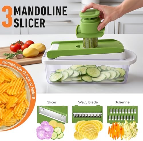 HOME Pro-Series 10-in-1 Vegetable Chopper, 8 Blade Onion Mincer