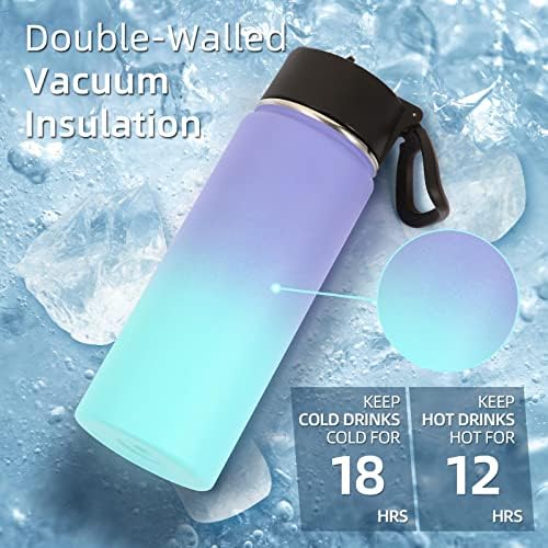 18oz Insulated Water Bottle for Kids with Straw, Assorted, 4-Pack