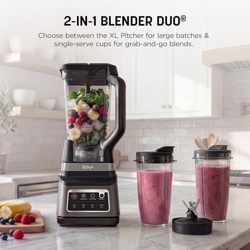 Ninja BN751 Professional Plus DUO Blender, 1400 Peak Watts, 3 Auto-IQ Programs for Smoothies, Frozen Drinks & Nutrient Extractions, 72-oz. Total Crushing Pitcher & (2) 24 oz. To-Go Cups, Black - Image 2
