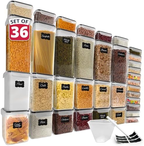 Pantry Organizers and Storage (36 Sets) Food Containers with Lids