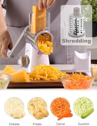 GDL Cheese Grater Hand Crank, Rotary Cheese shredder, Vegetable Slicer - Image 2