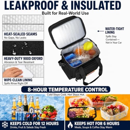 Tactical Lunch Box Men Expandable Insulated Leakproof Cooler Bag