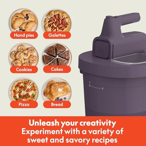 bella 3.5 Qt Hand & Stand Mixer, 2 in 1 Electric Mixer with Bowl, Dough Hook, Whisk & Egg Beater, Multifunctional Handheld Mixer for Baking, 200 Watt, Plum - Image 6