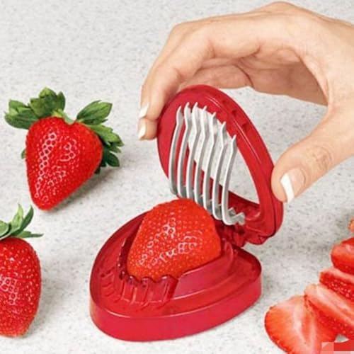 2Pcs Strawberry Slicers, Stainless Steel Blades, Multi-Purpose Fruit Cutter for Eggs, Tomatoes, Uniform Slices Kitchen Tool 3.7x3x1.2 in - Image 5