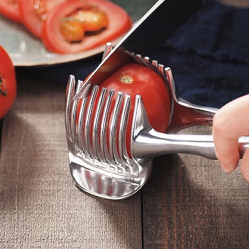 Stainless Steel Multipurpose Handheld Round Fruit Tongs for Onions, Avocados, Eggs and Other Vegetables - Image 4