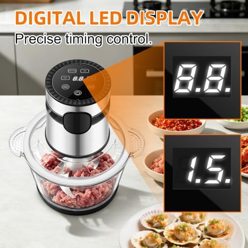 Auto Food Processor, 300W Touch Control Electric Chopper With Digital LCD