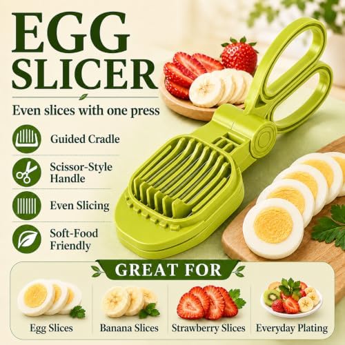 Egg Slicer for Hard Boiled Eggs with Stainless Steel Blade