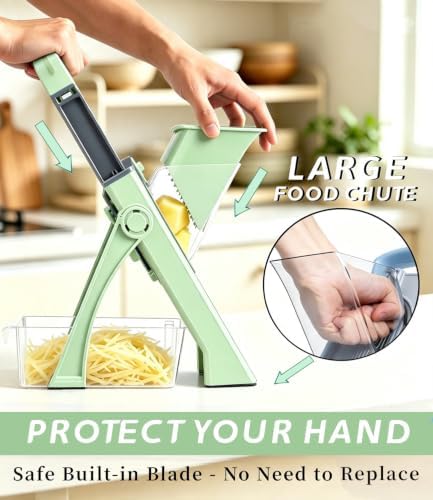 Safe Mandoline Slicer for Kitchen, Multi-Function Vegetable Chopper - Image 3