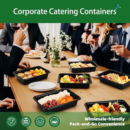38oz Meal Prep Containers, 50 Pack Disposable Food Storage Boxes with Lids