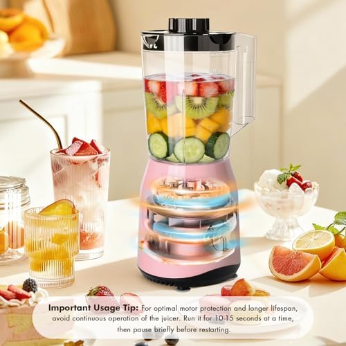 Blender for Smoothies,300W Personal Blender and Grinder Combo for Kitchen with a 54oz Portable Smoothie Cups,Shakes,Juices,Frozen Drinks and a 12oz Coffee Cup with Seal Cover (Pink) - Image 5