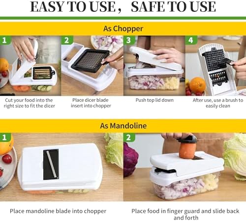 18-in-1 Vegetable Chopper Mandoline Slicer, Veggie Chopper with Container