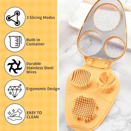 3 in 1 Egg Slicer for Hard Boiled Eggs with Cleaning Brush - Image 6