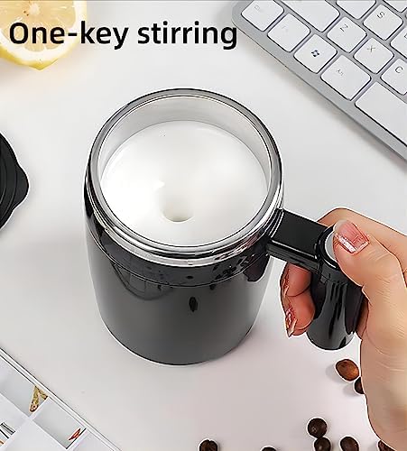 Self Stirring Coffee Mug, 14oz Rechargeable Magnetic Cup, Black