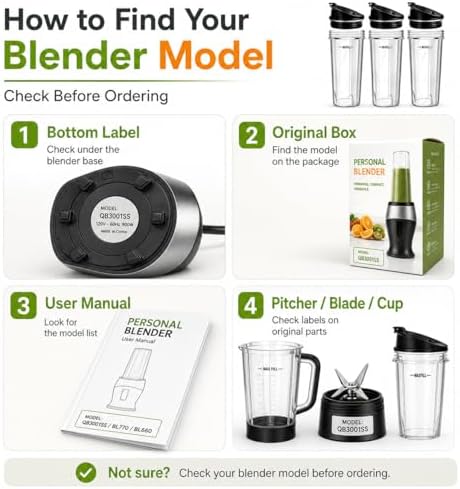 16 oz Ninja Blender Cups Replacement, 3 Pack Cups with Lids, Compatible with QB3001SS, BL660, BL770, BL780, BL740, BL810, 4-Tab Nutri Ninja Blender Cups - Image 2