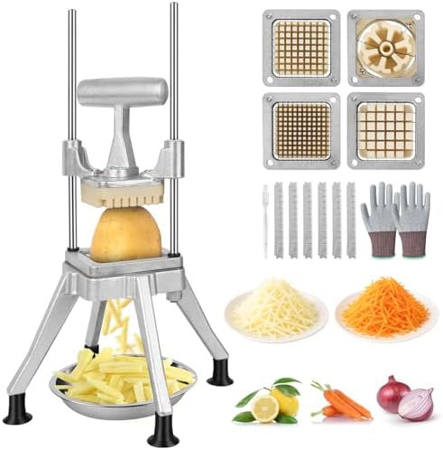 Commercial Vegetable Chopper Dicer w/3 Replacement Blades Onion Dicer Commercial Heavy Duty Vegetable Fruit Chopper Stainless Steel French Fry Cutter by Unknown