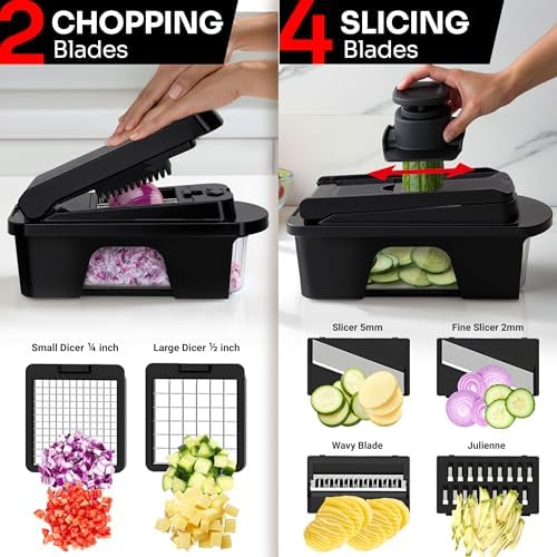 MUELLER HOME ULTIMATE 12 Blade Vegetable Chopper & Mandoline Slicer - Image 4