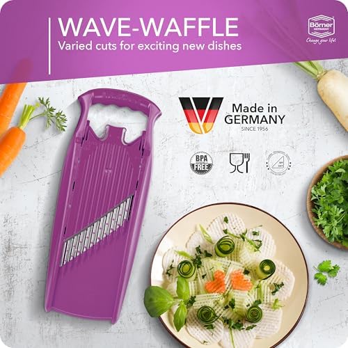 BORNER Wave waffle PowerLine | Vegetable Grater Börner - Quality Made in Germany, Color:Violett - Image 3