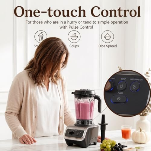 iCucina Professional-Grade High Speed Blender, 64 oz, Precision Control for Any Consistency in Smoothies, Hot Soups, Frozen Desserts, and More, Silvery - Image 2
