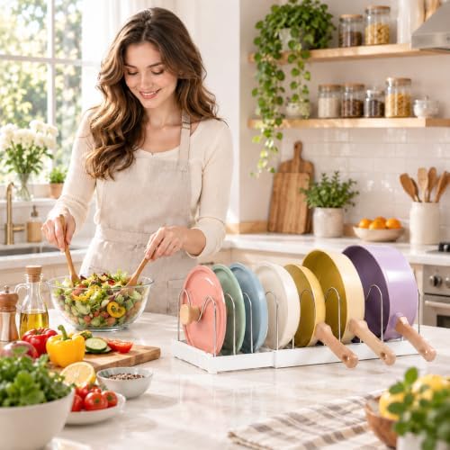 Expandable Pots and Pans Organizer Under Cabinet, 2 Pack