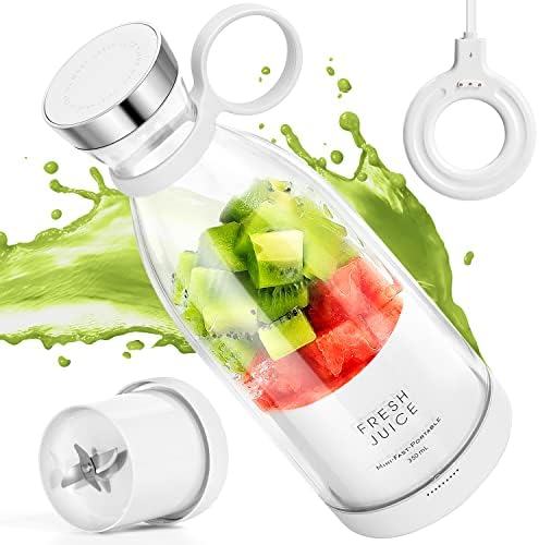 11.8 Oz Portable Blender, Fresh Juice Blender for Shakes & Smoothies-White by MIAOKE