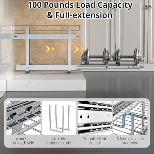 Pull Out Cabinet Organizer,24¼'' Slide Out Kitchen Organizers and Storage