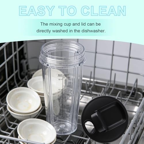 BN301 BN300 20 OZ Replacement Cups for Ninja Nutri-Plus Personal Blender - Image 5