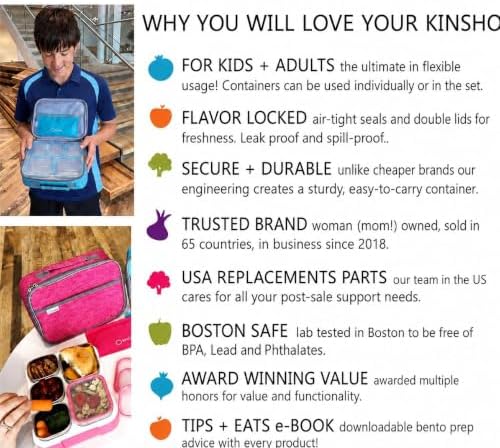 Stainless Steel Kids Bento Lunch Box with Insulated Bag & Ice Pack for Toddler Daycare, Kids or Adults, Leak Proof School Meal Container, Snack Food Containers, 5 Compartment Snackle-box 34 Oz Blue