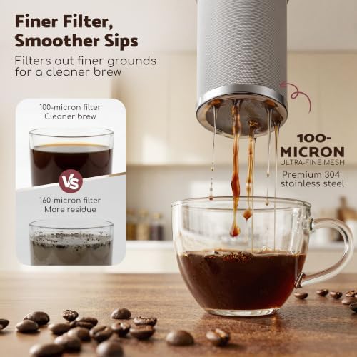 Cold Brew Coffee Maker, 64 oz Glass Mason Pitcher