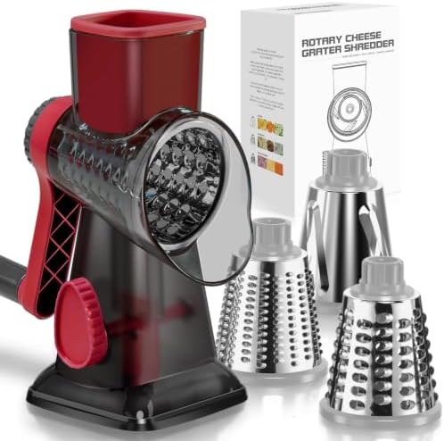 KEOUKE Rotary Cheese Grater, Hand Crank Shredder Slicer by KEOUKE