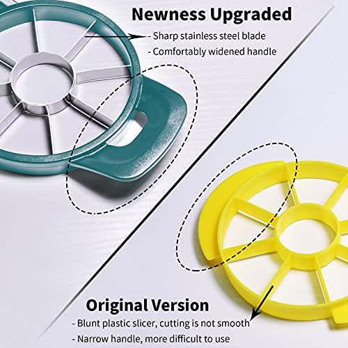 Newness Pineapple Corer and Slicer Tool, Robust Pineapple Core Remover with Upgraded Cutter & Reinforced Thicker Blade, Stainless Steel Kitchen Fruit Gadget for Diced Pineapple Rings (Green)
