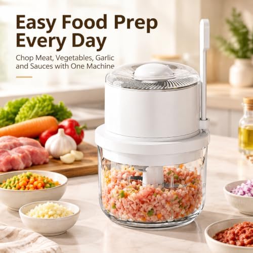 Electric Cordless Garlic Chopper 350ML with Glass Bowl, 6 Blades - Image 6