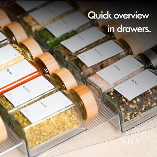 Spice Jars with Labels - 24x 4oz - Airtight Lids & BPA-Free - Bamboo