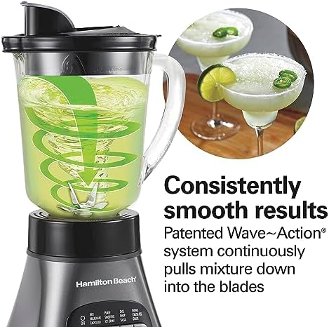 Blender and Food Processor Combo for Shakes & Smoothies, With 3 Cup Electric Food Chopper Attachment, 40 oz Glass Jar, Blender Travel Cup, 700 Watts Peak Power, Gray & Black (58163)