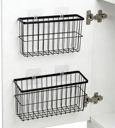 2-Pack Adhesive Cabinet Door Organizer, 5.9" Inside Cabinet Storage