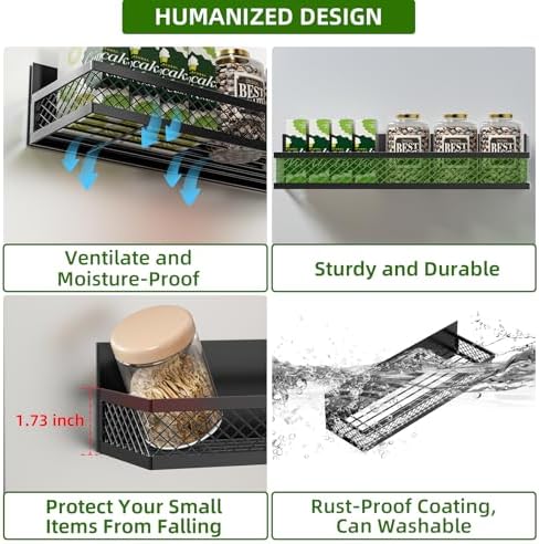Magnetic Spice Rack for Refrigerator, 3 Pack Magnetic Shelf for Refrigerator, Movable Magnetic Basket is Used for Side Storage in Ovens, Microwaves, or Washing Machines