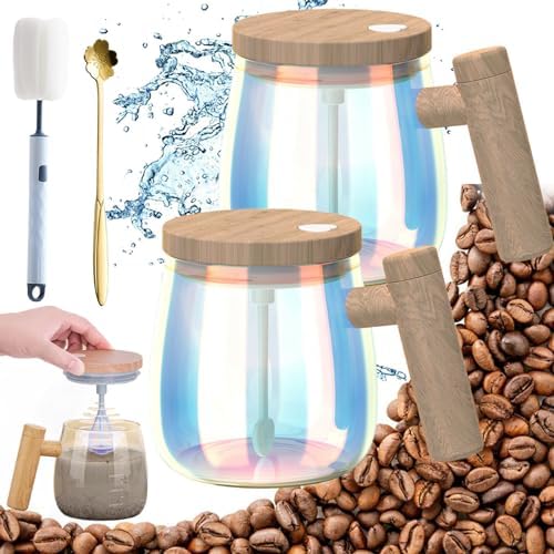 2024 New Electric High Speed Mixing Cup, 13.5oz Electric High Speed Mixing Waterproof Self Stirring Travel Coffee Mug, Electric High Speed Stirring Cup for Office/Travel/Home (2Pcs-Colored)