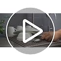 20.5 x 13.1 Inch Roll-Up Dish Drying Rack, Fits Across Sink Openings up to 19.5 Inches, Silicone-Covered Surface, Stainless Steel Core, Warm Gray