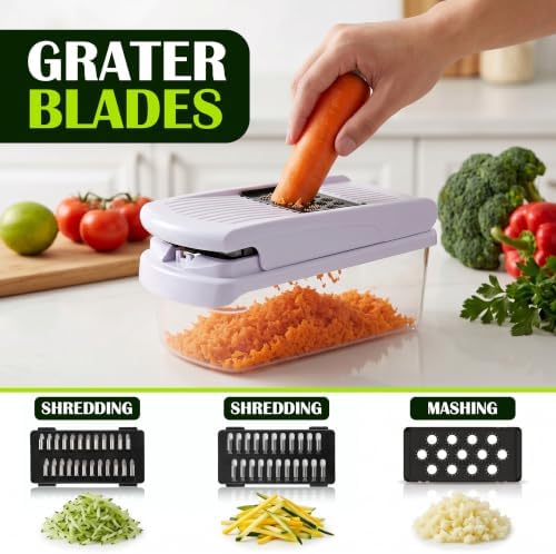 12 in 1 Multi-functional Vegetable Chopper and Slicer with Container - Image 3