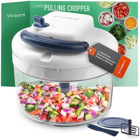 Hand Pull Manual Food Chopper, Onion Chopper Vegetable Cutter Dicer