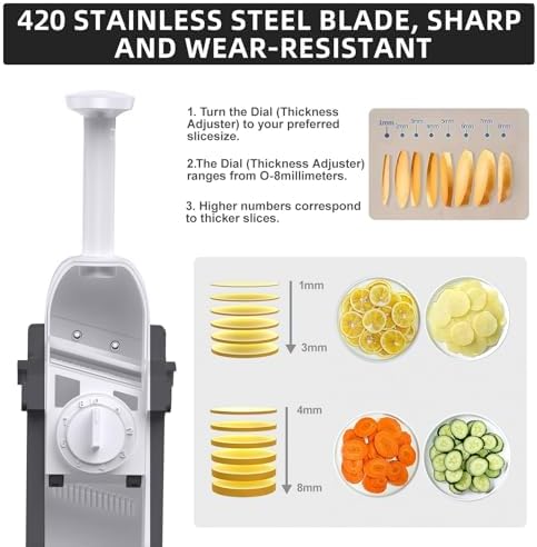 Safe Mandoline Slicer for Kitchen, Professional Vegetable Potato Slicer - Image 7