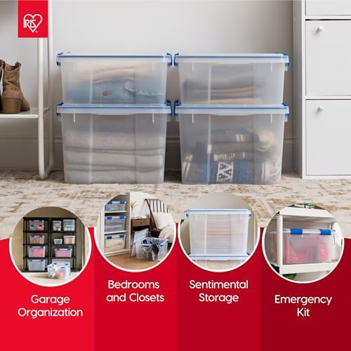 IRIS USA 3-Pack Storage Bins With Gasket Lids, 16-Quart Capacity, Clear