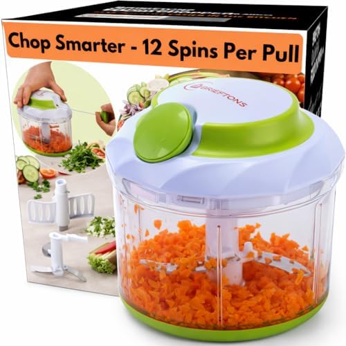 QuickPull Manual Food Chopper, 4-Cup Hand Pull Vegetable Chopper