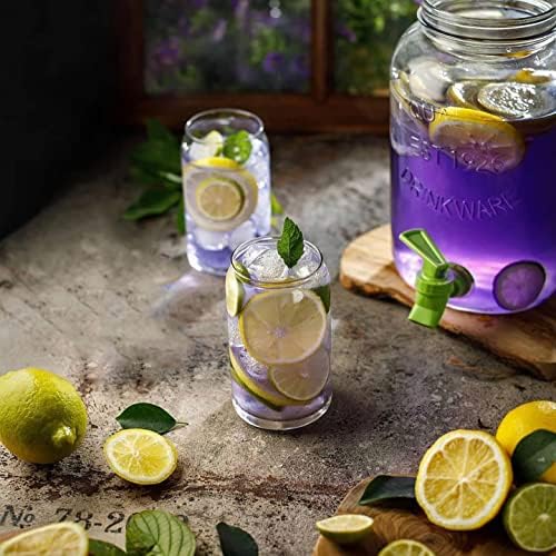 Set of 10 Patented Can Shaped® Drinking Glasses - 16oz Clear Irish Glass Cups for Margarita, Cocktails, Iced Coffee, Tea, Soda, Whiskey, Water and Beer.