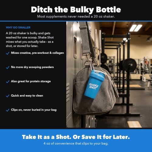 Blue 4oz Mini Shaker Bottle for Creatine, Pre Workout, Matcha - Image 6