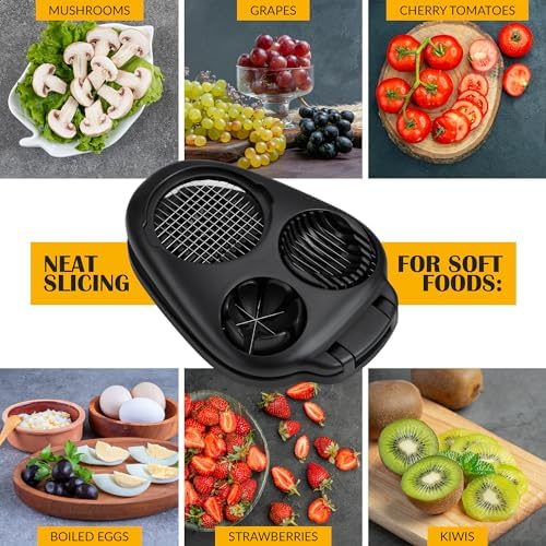 Egg Slicer for Hard Boiled Eggs - 3 Slice Modes Egg Cutter, Dicer, Chopper