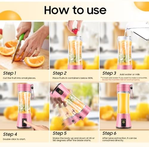 Portable Blender Personal Size Blender Make Smoothies, 12oz Mini Travel Cup - Image 5