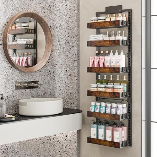 6-Tier Over the Door Pantry Organizer, Adjustable Basket Spice Rack