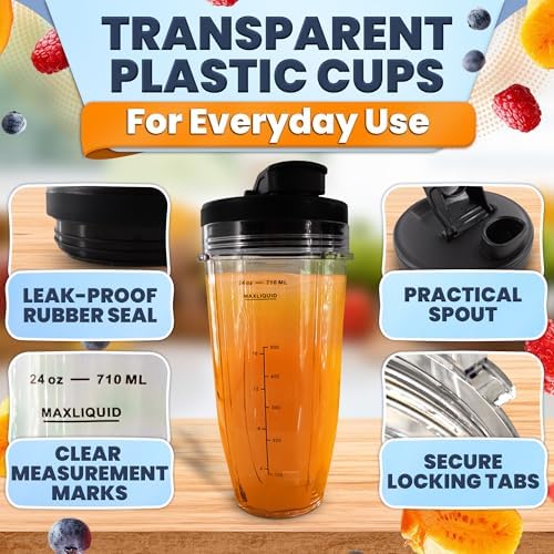 24 Oz Replacement Cups for Ninja Blender, 2 Pack, Twist-On Design - Image 6
